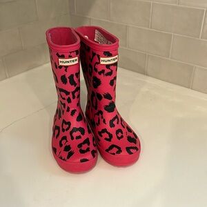 Kids Hunter Hot Pink Leopard Rain Boots - Toddler 10